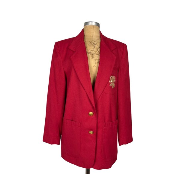 Spiegel Workshop Jackets & Blazers - Spiegel Workshop Red Blazer Authentic Vintage Jacket Golden Buttons Embroidered